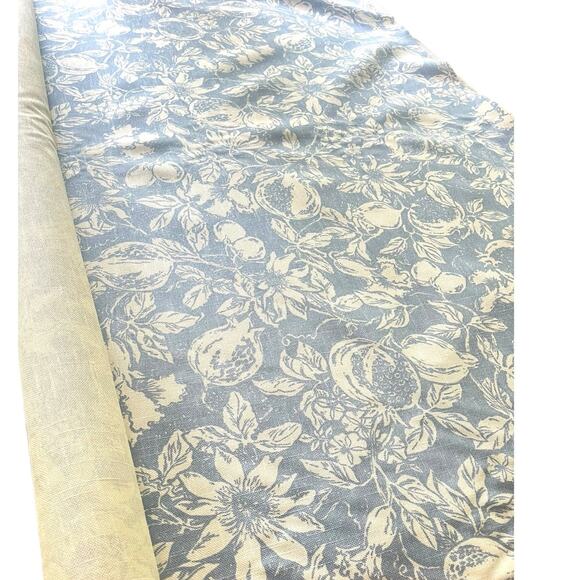 2 yds St. Leger & Viney *Flowering Pomagranite* Linen Upholstery Fabric | Blue - Picture 9 of 16